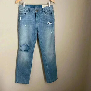 Loft Modern Straight Distressed Jeans Size 6‎
